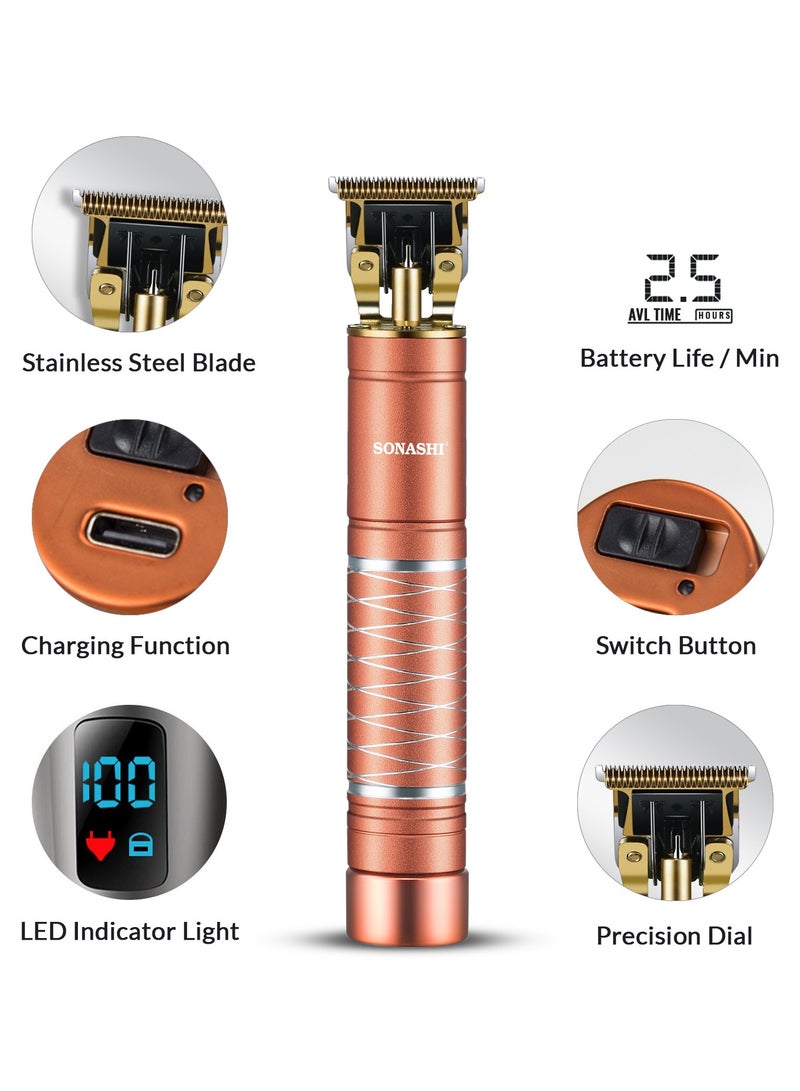SONASHI Rechargeable Professional Hair For Men Clipper With HighCapacity Battery And Fast Charging Continuous Working Time 25 Hours With Cordless  SHC-1058 Copper - Image 3