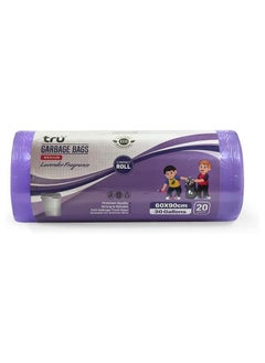 Tru tru Lavender Scented Garbage Bags Roll 60x90cm 30Gallon 20pc 