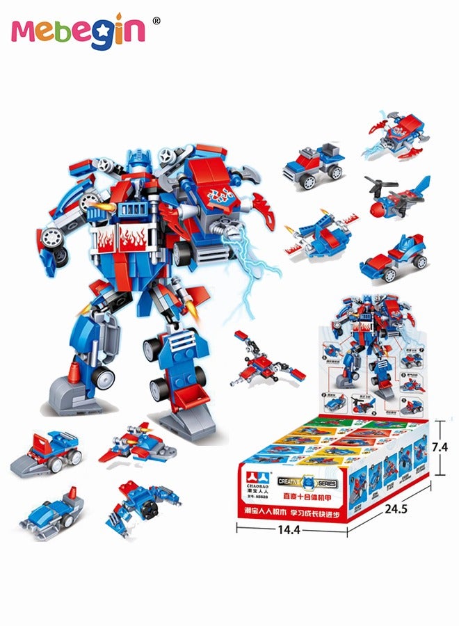 MEBEGIN 10 In 1 Transformers Toy with Multiple Playstyles, Fun Robot Car Toy, Vehicles Transform Robot Toy, Multifunctional Blocks Building Toys, Easy to Assemble, Ideal Gift for Kids for Any Festivals and Occasions - Image 5