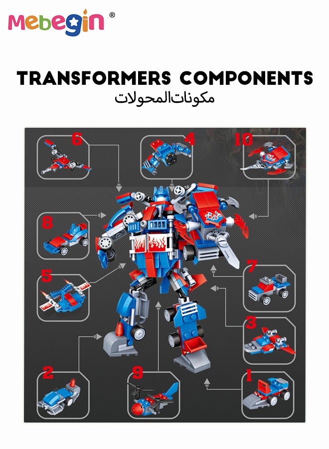 MEBEGIN 10 In 1 Transformers Toy with Multiple Playstyles, Fun Robot Car Toy, Vehicles Transform Robot Toy, Multifunctional Blocks Building Toys, Easy to Assemble, Ideal Gift for Kids for Any Festivals and Occasions - Image 4