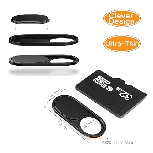 imluckies 3 Pack Webcam Cover Slide, 0.023 inch Ultra-Thin Metal Camera Cover for Laptop Computer, MacBook Pro/Air iMac iPad Tablet iPhone 8/7/6 Plus, Echo Show/Spot Web Camera Privacy Covers - Image 3