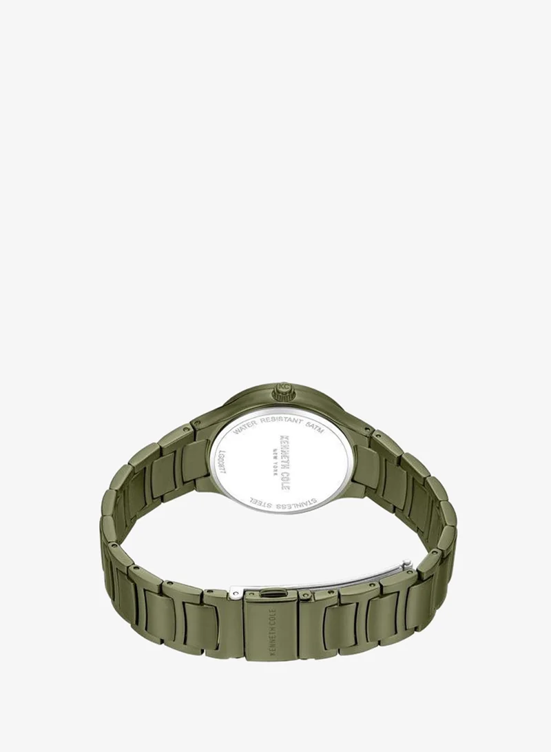 Kenneth Cole New York green Monroe Green Mother-of-pearl Dial Stainless Steel Bracelet Analog Watch for Women - 34mm for Women | Best Price UAE