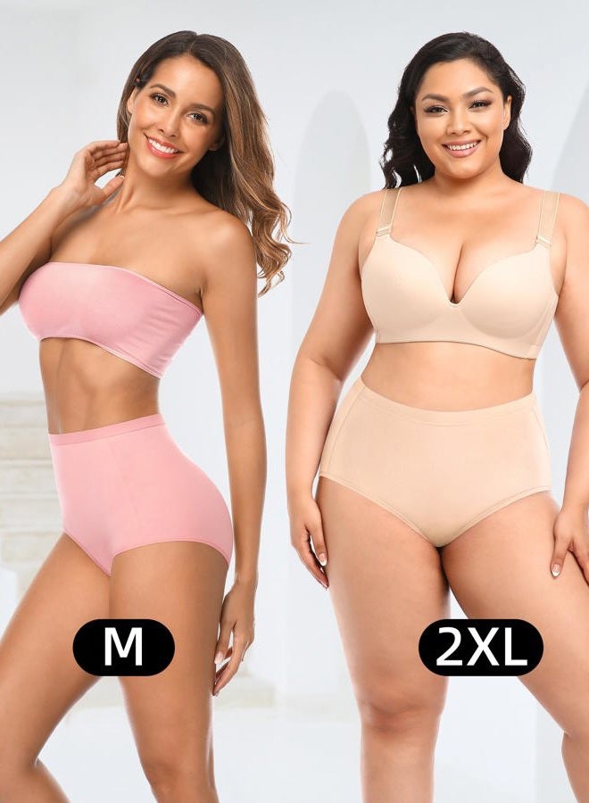 Envlon Womens Cotton Underwear High Waisted Panties Soft Stretch Full Coverage Postpartum Ladies Briefs Multi Pack, Multicolored,6pack, M - Image 2