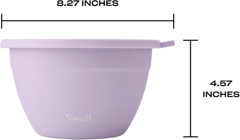 S'well Stainless Steel Salad Bowl Kit 64oz, Lilac, Comes with 2oz Mini Canister and Removable Tray for Organization, Leakproof, Easy to Clean, Dishwasher Safe - Image 4