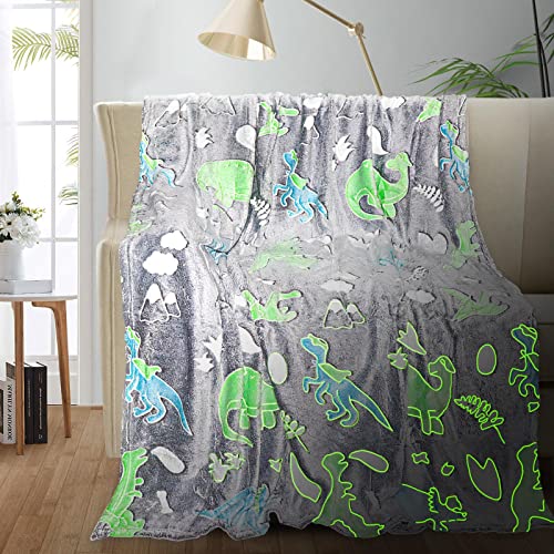 TEHALK Dinosaur Blanket for Boys Glow in The Dark Blanket for Kids Kids Blanket for Boys Inspirational Blankets for Women Prayer Bible Verse Blanket for PastorAdults 40x60
