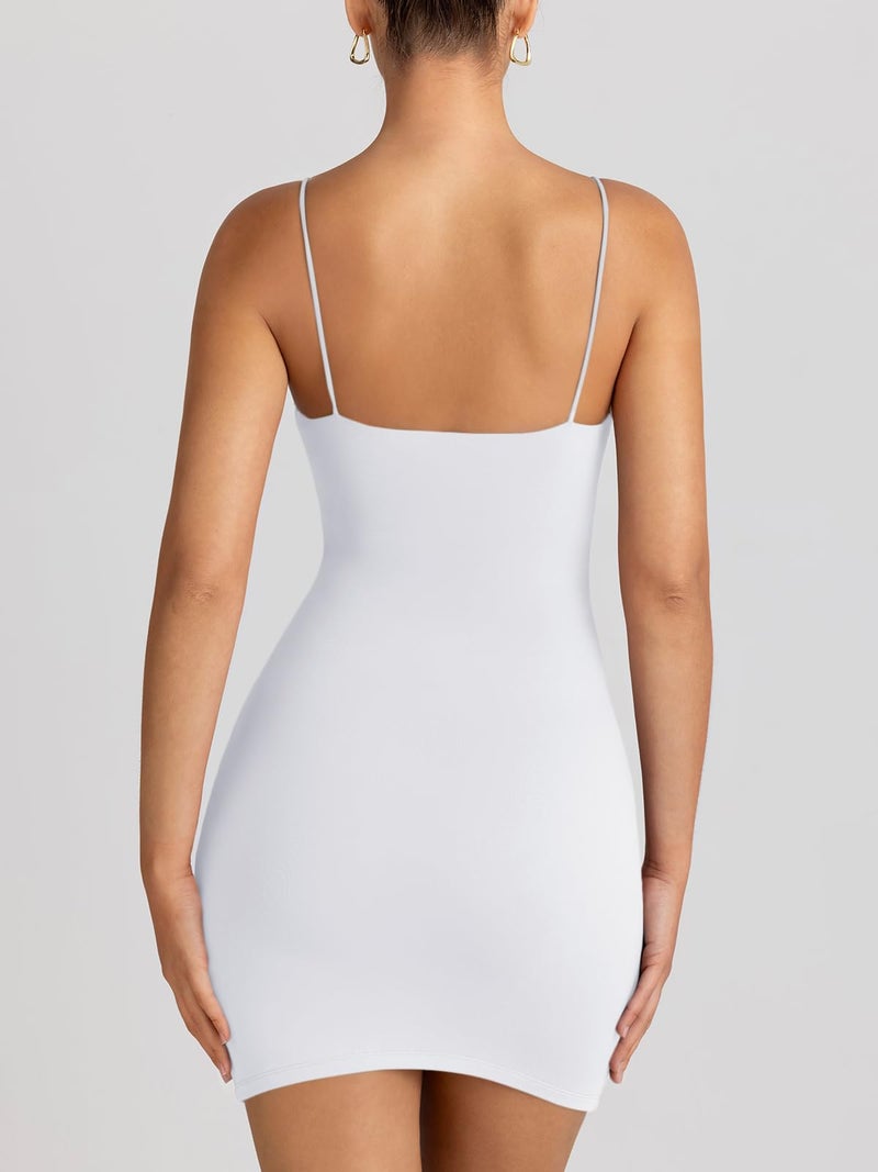 LILLUSORY Women's Mini Sexy Bodycon Dress 2026 Spring Fashion Summer Going Out Short Backless Party Club Dresses Beach Vacation Outfits Y2k Clothes White S - Image 2