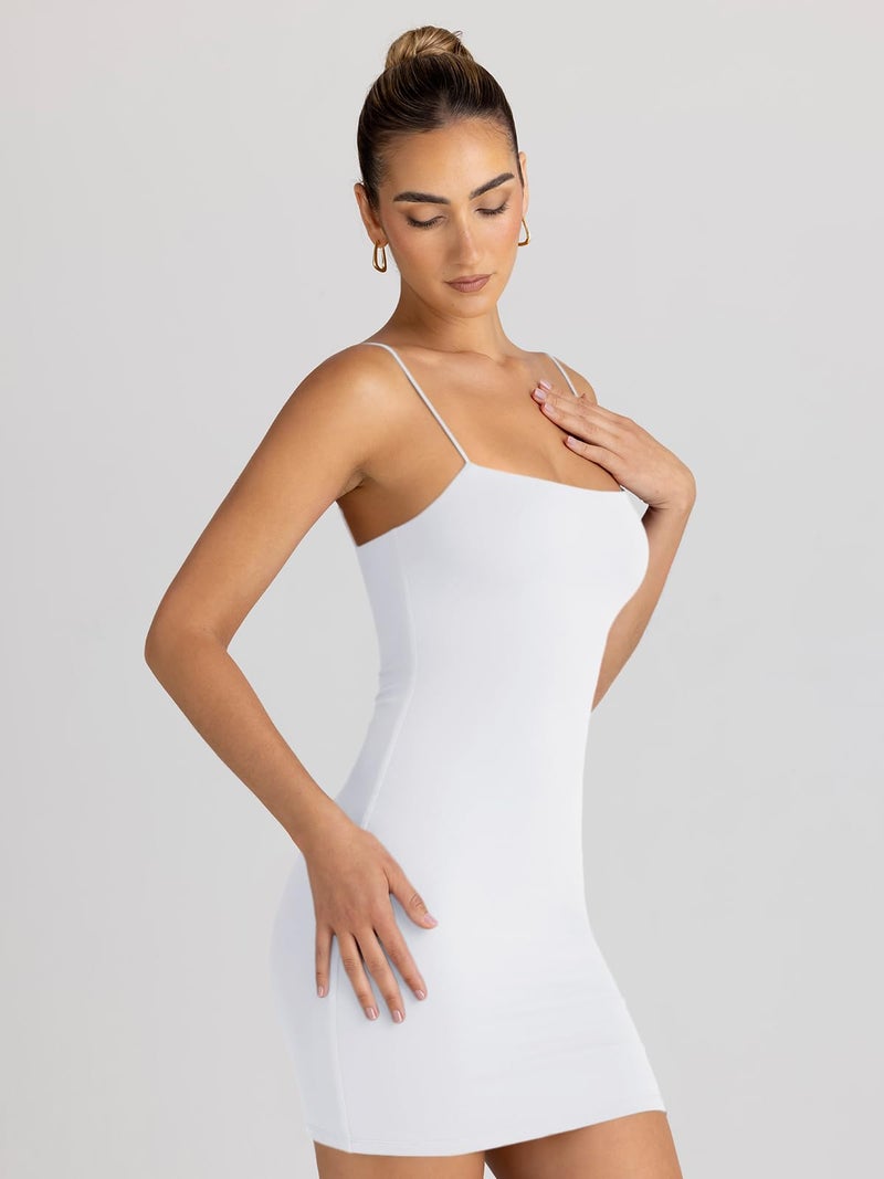 LILLUSORY Women's Mini Sexy Bodycon Dress 2026 Spring Fashion Summer Going Out Short Backless Party Club Dresses Beach Vacation Outfits Y2k Clothes White S - Image 5