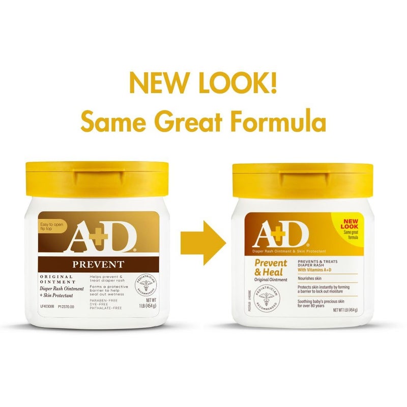 A + D A+D Original Diaper Rash Ointment, Prevents & Protects Diaper Rash, Moisturizes & Heals Dry Skin With Vitamins A&D, 16oz Jar - Image 3