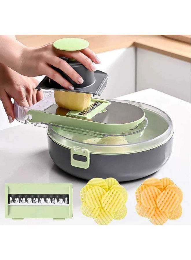 13 in 1 Vegetable Cutter for Chopping Vegetables, Onions, Tomatoes, Potatoes with Draining Storage Container and Hand Protector Make chopping vegetables and fruits quick, precise and effortless A - Image 2