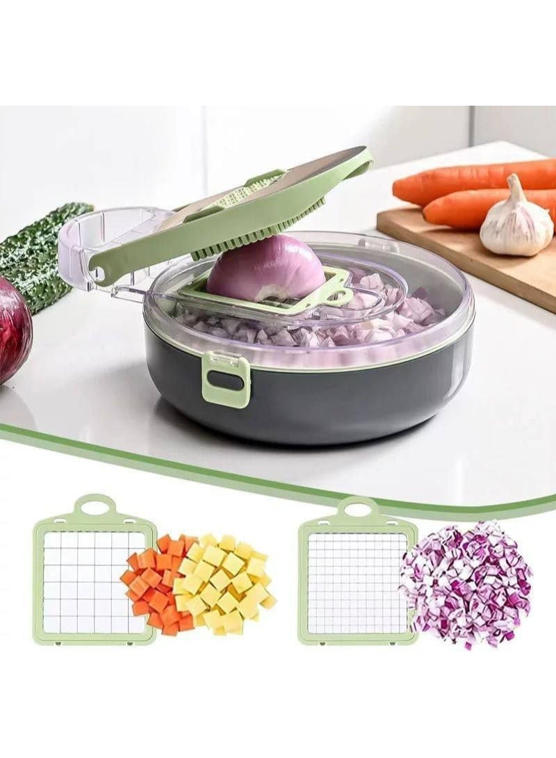 13 in 1 Vegetable Cutter for Chopping Vegetables, Onions, Tomatoes, Potatoes with Draining Storage Container and Hand Protector Make chopping vegetables and fruits quick, precise and effortless A - Image 3