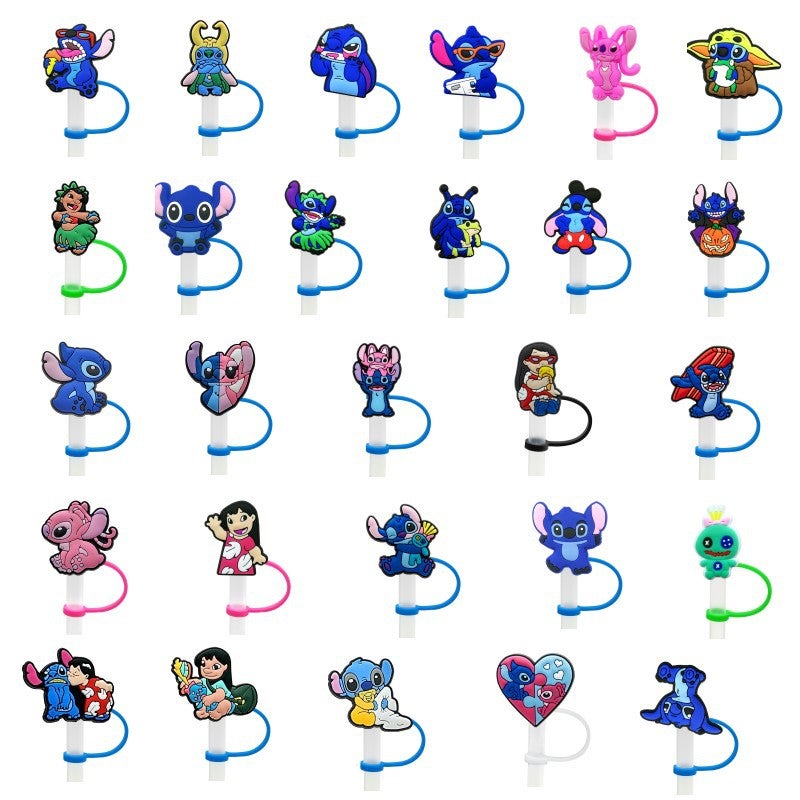 Spot Cartoon Character Straw Cover Straw Cap Silicone Dust Plug Cute Anime Party Straw Decoration Product - Image 2