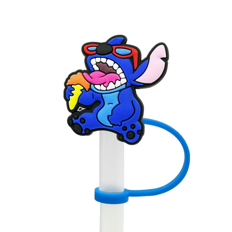 Spot Cartoon Character Straw Cover Straw Cap Silicone Dust Plug Cute Anime Party Straw Decoration Product - Image 1