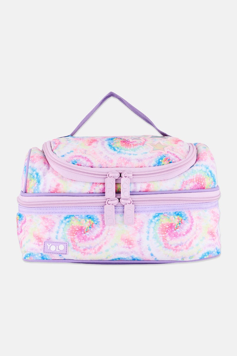 YOLO Kids Girl Tie Dye Lunch Bag, Multicolor - Image 1