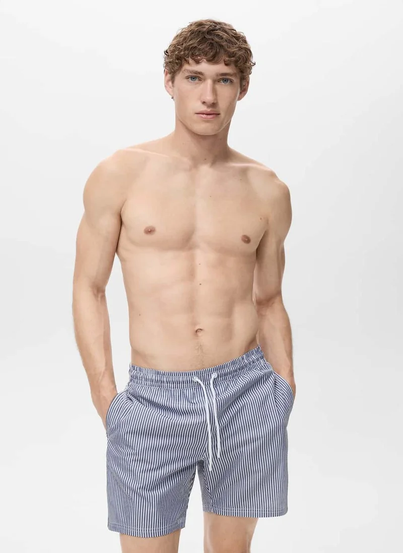 Mango Man Seersucker Swimming Trunks