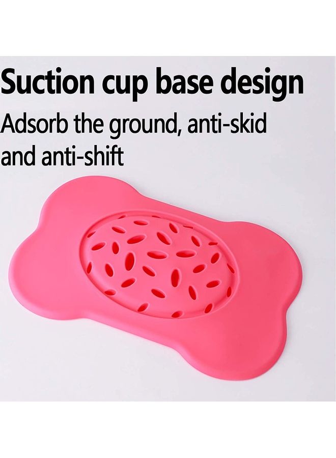 NIBEMINENT Silicone Slow Feeder Dog Cat Treat Dispensing Mat Pink 26 x 41 30cm - Image 2