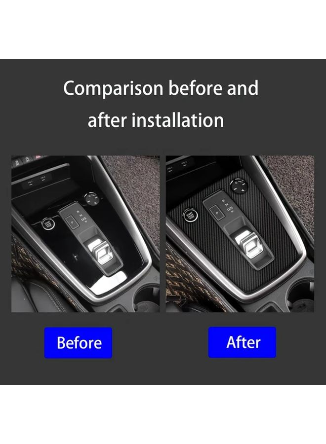 1pc Carbon Fiber Car Console Panel Frame Cover Sticker Premium Black Carbon Fiber Design Durable Protective Cover For Audi A3 8Y 2021 Interior Accessories Carbon Fiber Car Accessories - Image 4