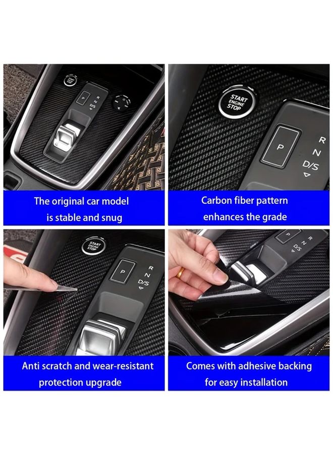1pc Carbon Fiber Car Console Panel Frame Cover Sticker Premium Black Carbon Fiber Design Durable Protective Cover For Audi A3 8Y 2021 Interior Accessories Carbon Fiber Car Accessories - Image 5