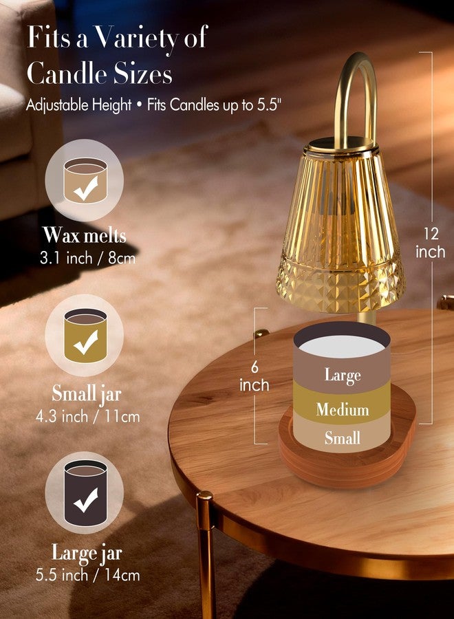 Kovryx Candle Warmer Lamp with Timer Dimmer: Height Adjustable Wax Melt Warmer for Scented Jar Candles with 2 Bulbs, Christmas Birthday Gifts for Women Mom, House Warming Gifts New Home Room Office Decor - Image 5
