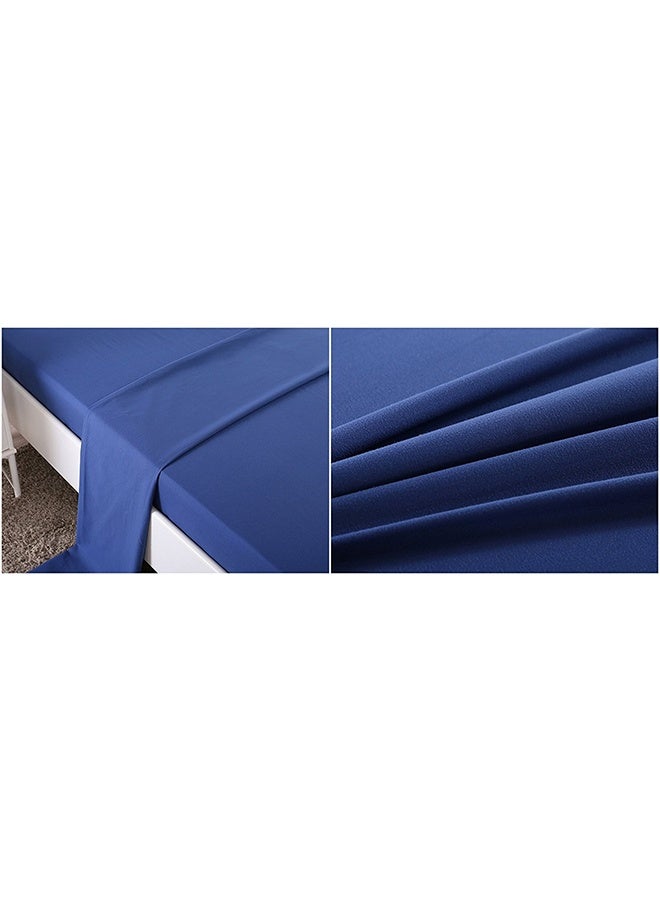 snooze Flat bed sheet set  3Pcs, bed sheet 220*235 cm+ 2 free pillowcases, Blue - Image 2