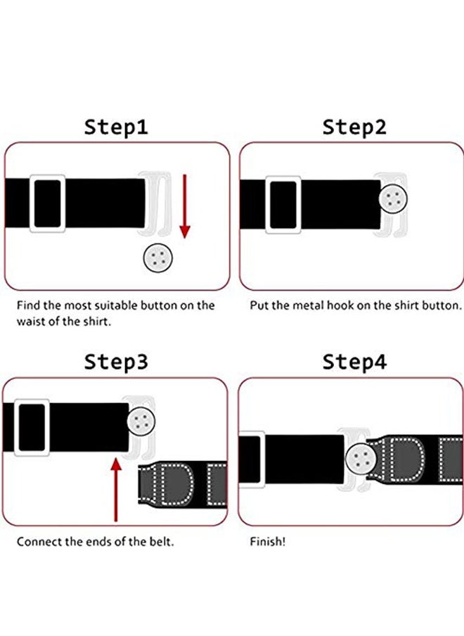 SYOSI - Men Shirt Stays Lock Belt Elastic Stay for Stretchable and Adjustable Waist with Flexible Comfort Silicone Touch Points - Image 1
