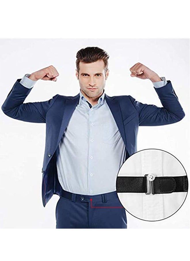 SYOSI - Men Shirt Stays Lock Belt Elastic Stay for Stretchable and Adjustable Waist with Flexible Comfort Silicone Touch Points - Image 1