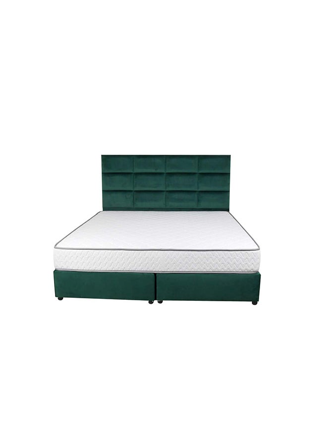 Bed and Mattress Zone Plushify Upholstered Bed 200x200 Super King Size Green Color  - Image 3