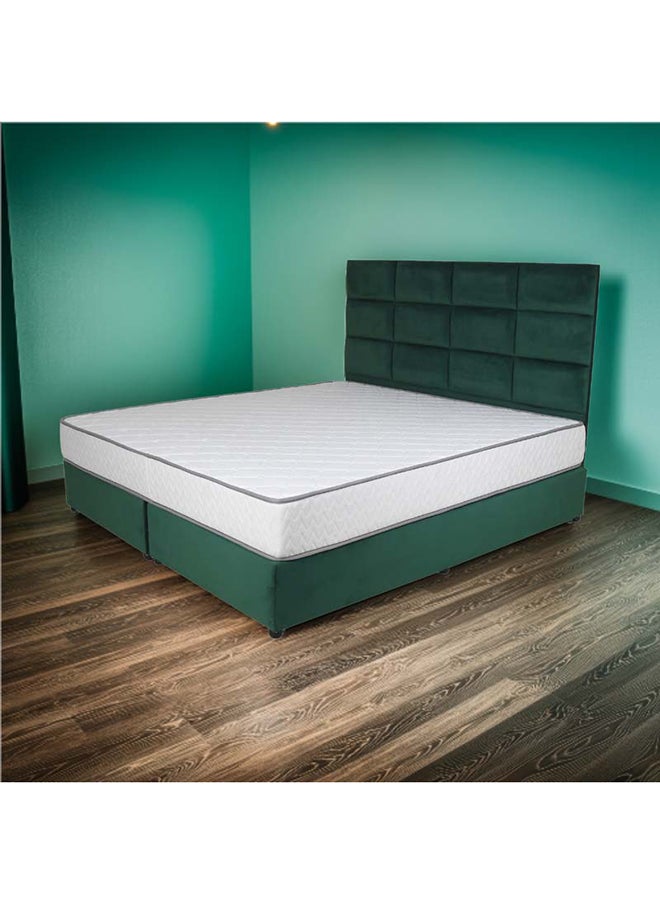Bed and Mattress Zone Plushify Upholstered Bed 200x200 Super King Size Green Color  - Image 5
