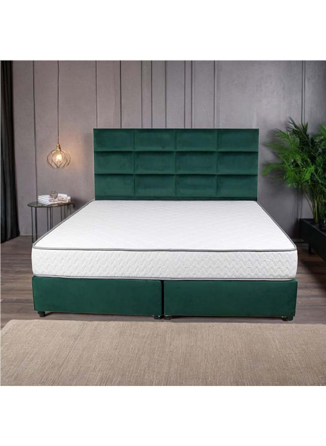 Bed and Mattress Zone Plushify Upholstered Bed 200x200 Super King Size Green Color  - Image 1