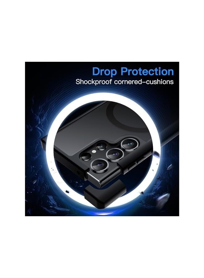 جي تيك حافظة JETech مغناطيسية لهاتف Galaxy S23 Ultra 5G مقاس 6.8 بوصة، متوافقة مع MagSafe، غطاء هاتف خلفي شفاف غير لامع مقاوم للصدمات (أسود) - Image 4