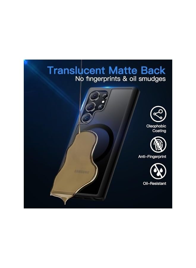 جي تيك حافظة JETech مغناطيسية لهاتف Galaxy S23 Ultra 5G مقاس 6.8 بوصة، متوافقة مع MagSafe، غطاء هاتف خلفي شفاف غير لامع مقاوم للصدمات (أسود) - Image 5