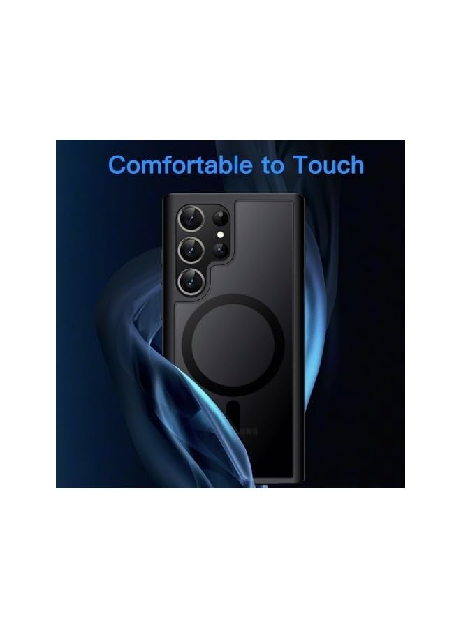 جي تيك حافظة JETech مغناطيسية لهاتف Galaxy S23 Ultra 5G مقاس 6.8 بوصة، متوافقة مع MagSafe، غطاء هاتف خلفي شفاف غير لامع مقاوم للصدمات (أسود) - Image 3