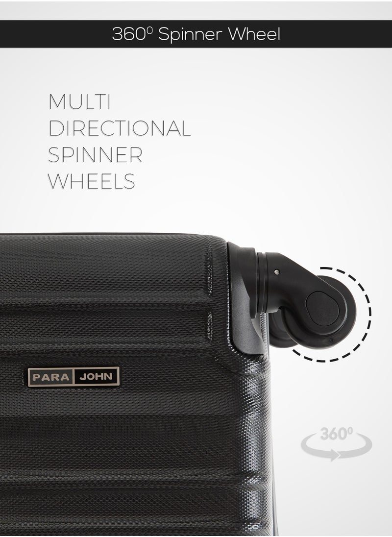 PARAJOHN PARAJOHN ABS Hardside Spinner Check In Large Luggage Trolley 28 Inch BLACK  - Image 5