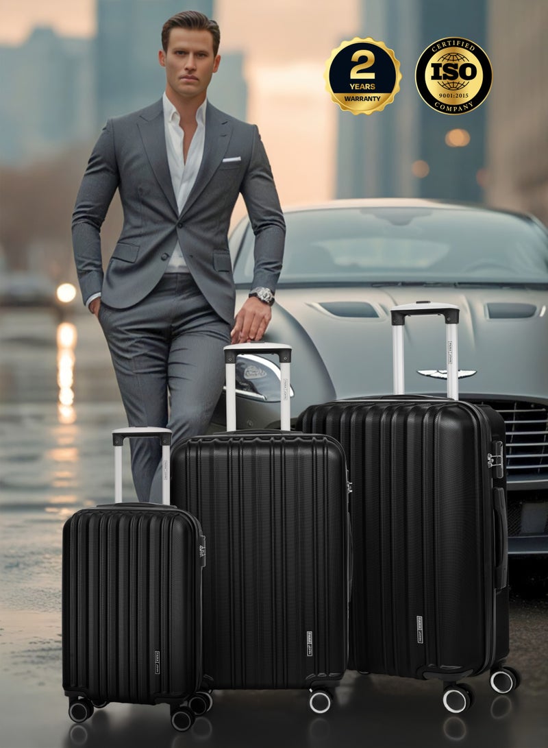 PARAJOHN Large 28-Inch ABS Material Lightweight Hardshell Luggage Trolley | carrying 30kg Durable Hardsided Spinner Trolley Suitcase Black - Image 5