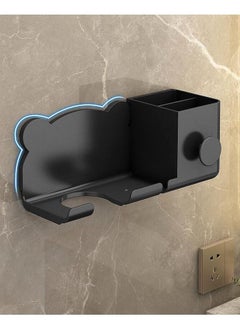 DUNISO Hair Dryer Holder Wall Mounted Blow Dryer Organizer for Bathroom Multi-functional Hair Dryer Rack Black  - Image 4