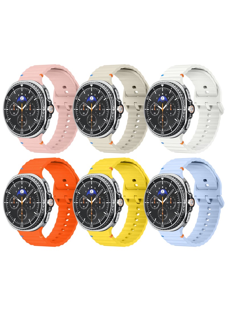 CATANES 6 Packs Silicone Ocean Band for Samsung Galaxy Watch 8 Classic 46mm and Watch 8 40mm 44mm - Sport Band Strap - Image 2