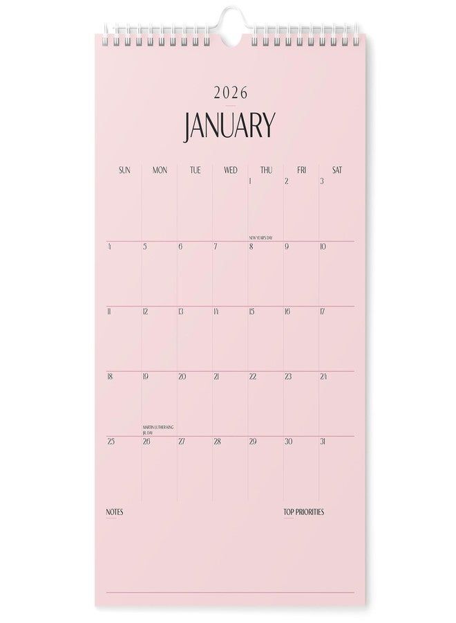 Karto Wall Calendar 2026 - Vertical 11x17 inch January 2026 to June 2027 - Boost Your Productivity and Easy Planning with the Aesthetic Monthly Calendar - All Pink - Image 1