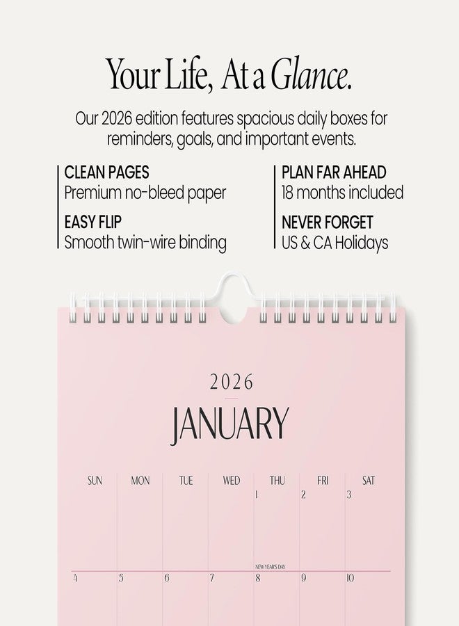 Karto Wall Calendar 2026 - Vertical 11x17 inch January 2026 to June 2027 - Boost Your Productivity and Easy Planning with the Aesthetic Monthly Calendar - All Pink - Image 2