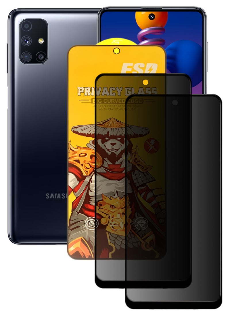 ESD 2 Pieces Tempered Dustproof Privacy Glass Screen Protector Compatible For Samsung Galaxy M51 - Image 1