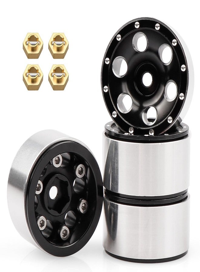 AIMROCK 1.0 Beadlock Wheels w/Brass 7mm Hex Wheel Hubs for Axial SCX24 FCX24 TRX4M 1/24 1/18 RC Crawler Truck Upgrade Parts (Type 3) - Image 1