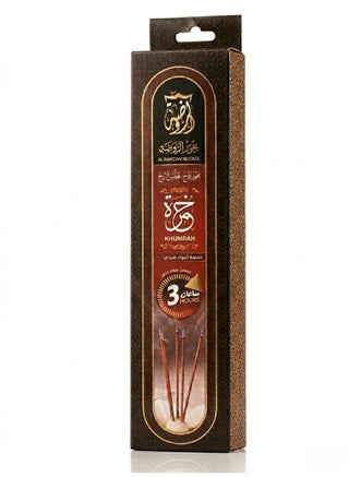 بخور خُمرة من الروضة - بخور فائق الجودة - تحتوي العبوة علي 5 اعواد ميني سوبر - إشتعال يدوم لمدة 3 ساعات
