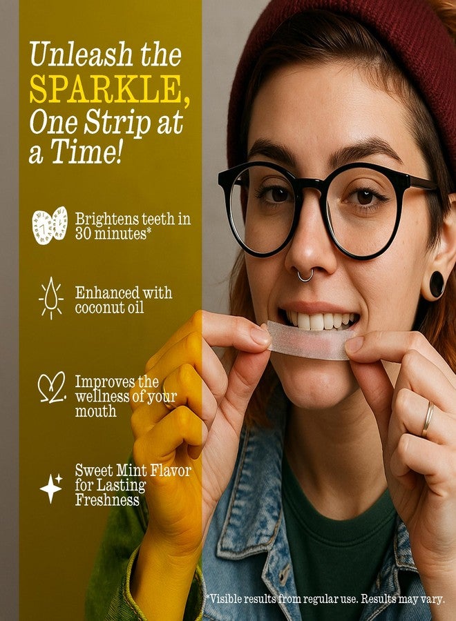 Twice Teeth Whitening Strips Kit – 30-Minute Quick & Gentle Teeth Whitening – 20-Day Treatment – No-Slip, Mess-Free, Gentle on Enamel – Sweet Mint Flavor – Vegan - Image 2