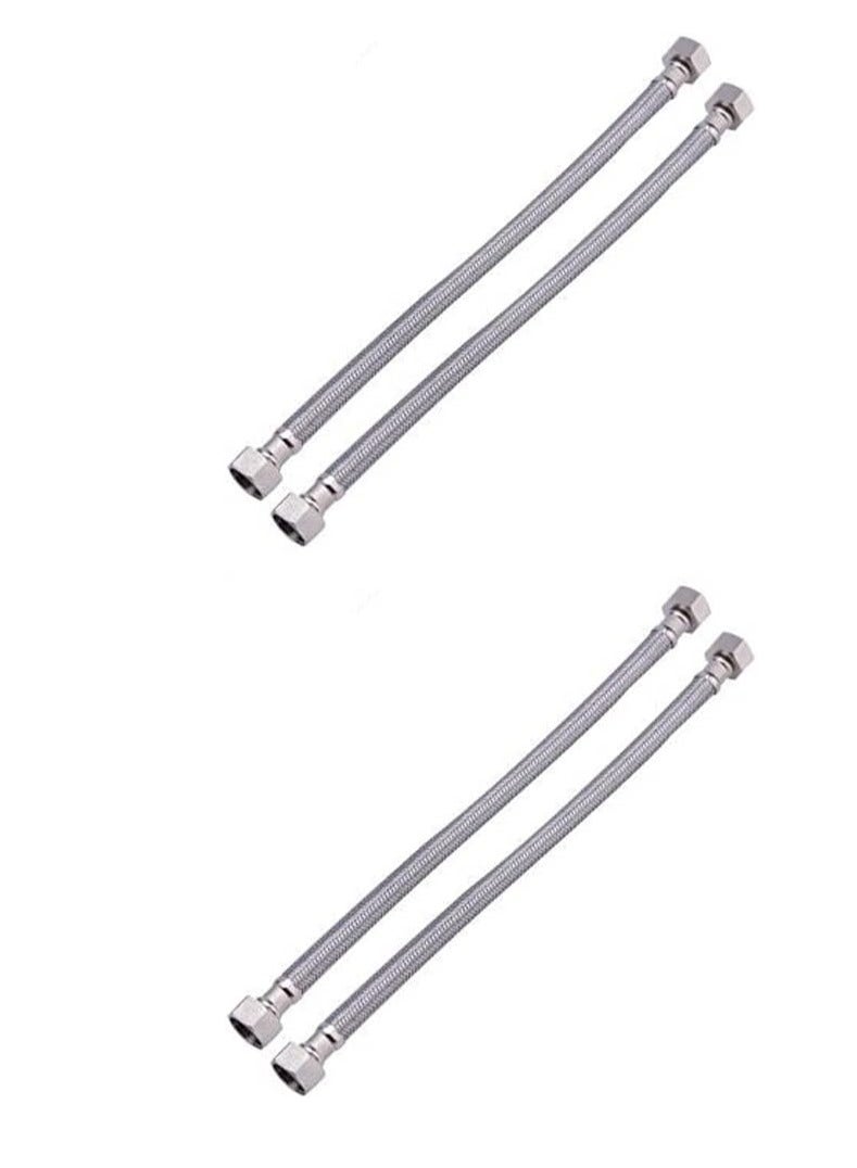 Vimka خرطوم سخان ماء، أنبوب توصيل للمرحاض من الستانلس ستيل بطول 60 سم مقاوم للصدأ – يُباع كوحدة تحتوي على 4 خراطيم. - Image 1