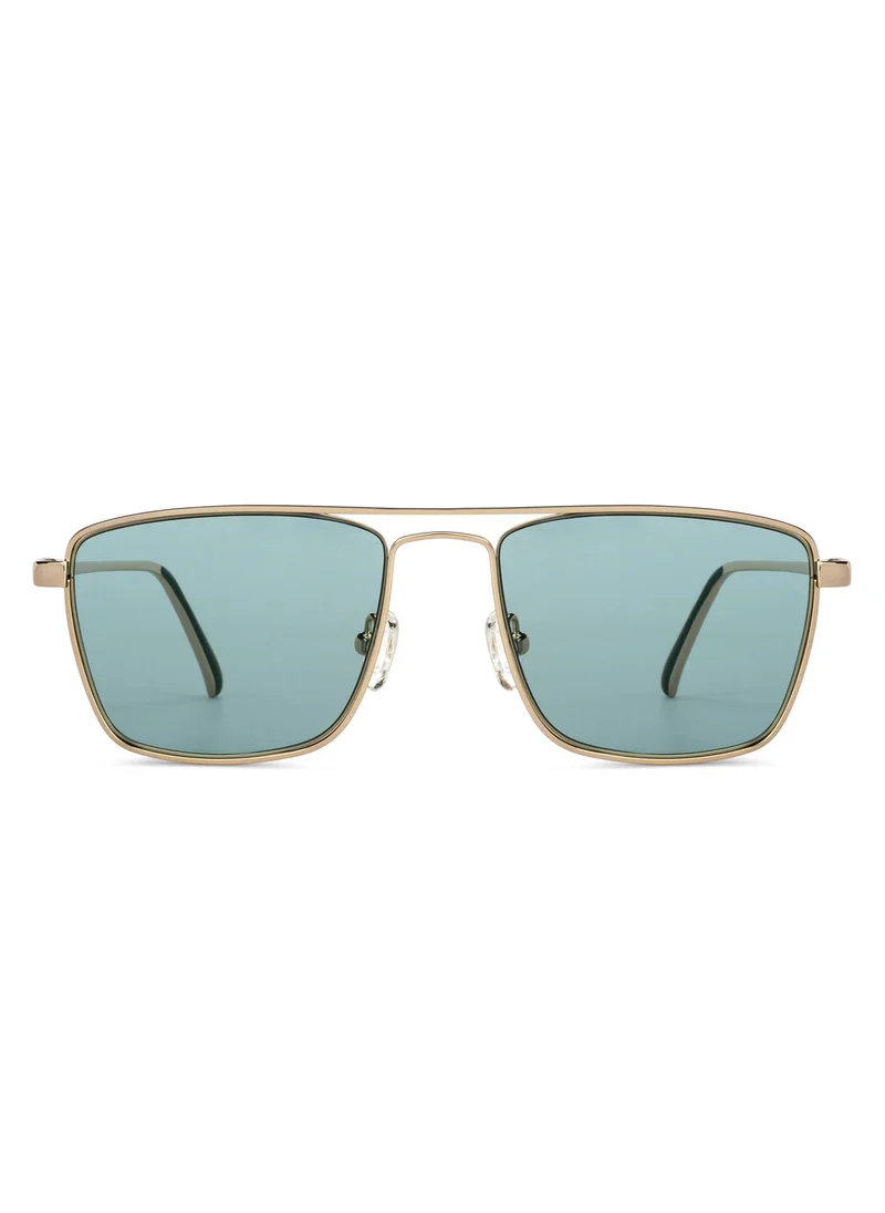 John Jacobs John Jacobs | Gold Green Square | 100% UV Protected Sunglasses | For Men and Women | Narrow | JJ S12473S