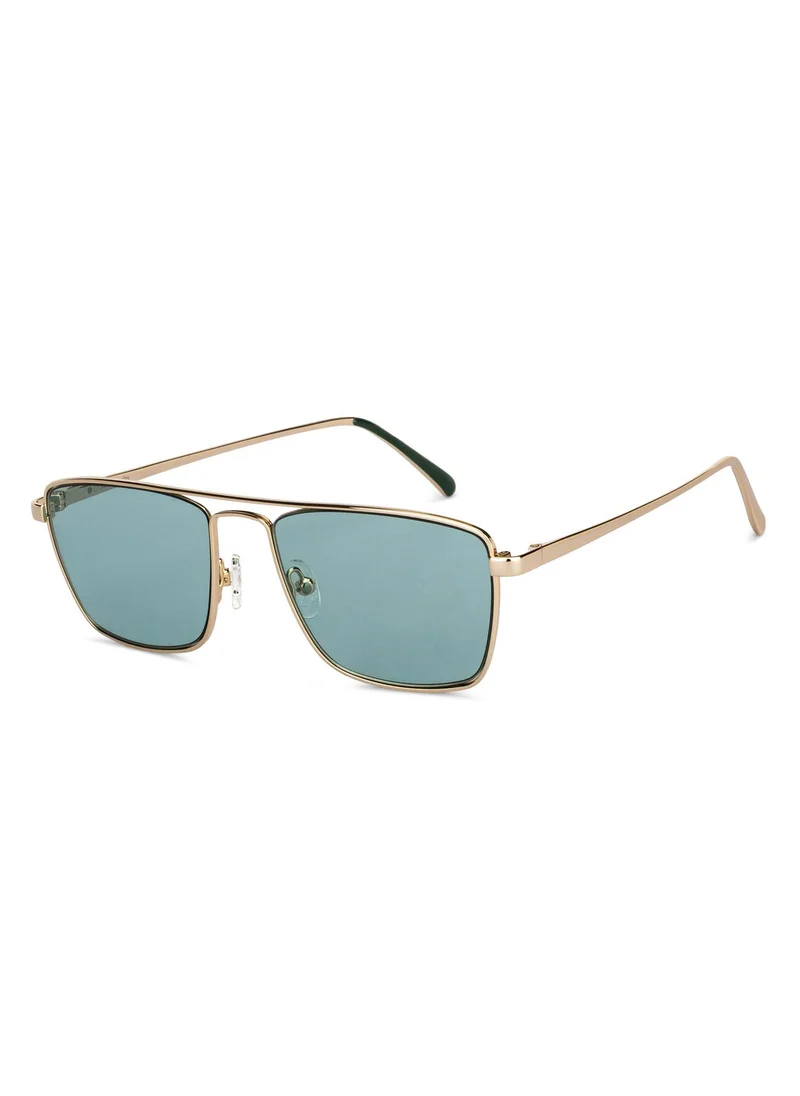 John Jacobs John Jacobs | Gold Green Square | 100% UV Protected Sunglasses | For Men and Women | Narrow | JJ S12473S