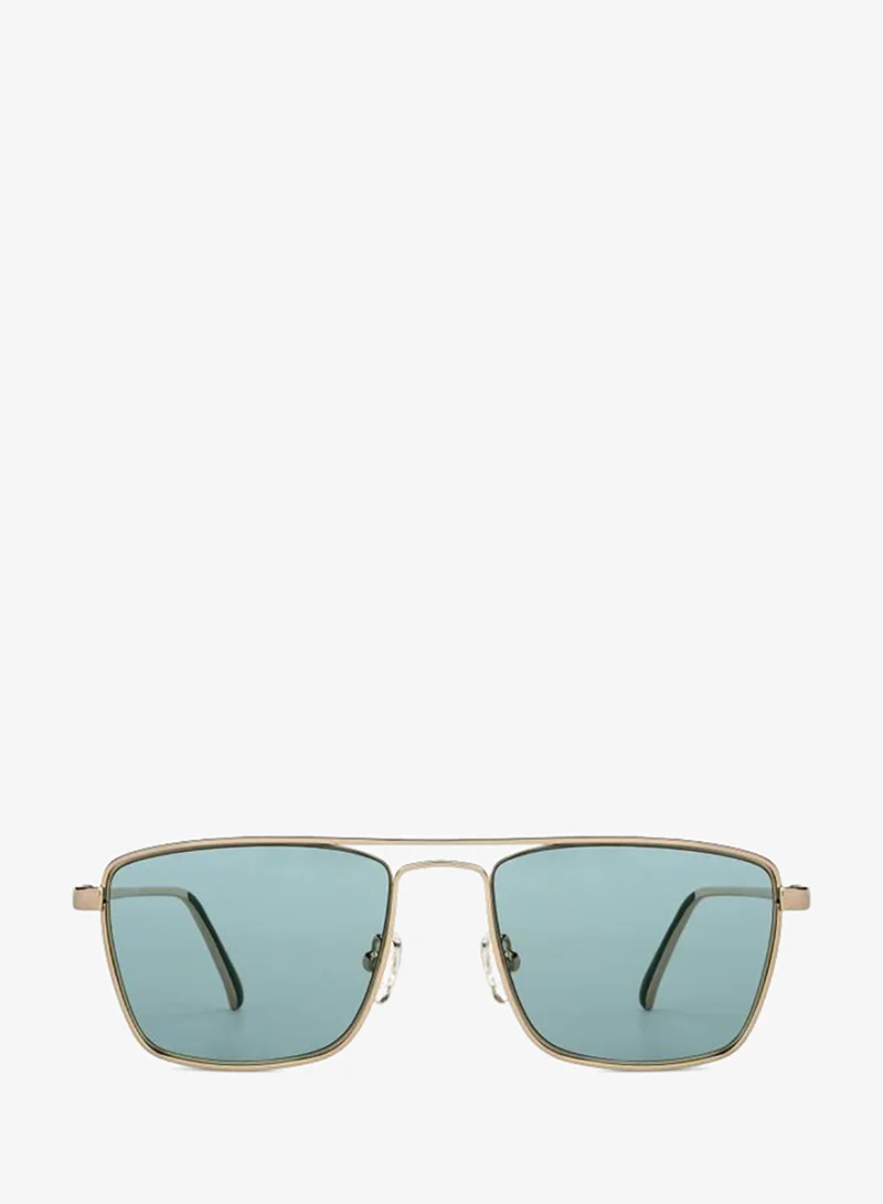John Jacobs John Jacobs | Gold Green Square | 100% UV Protected Sunglasses | For Men and Women | Narrow | JJ S12473S