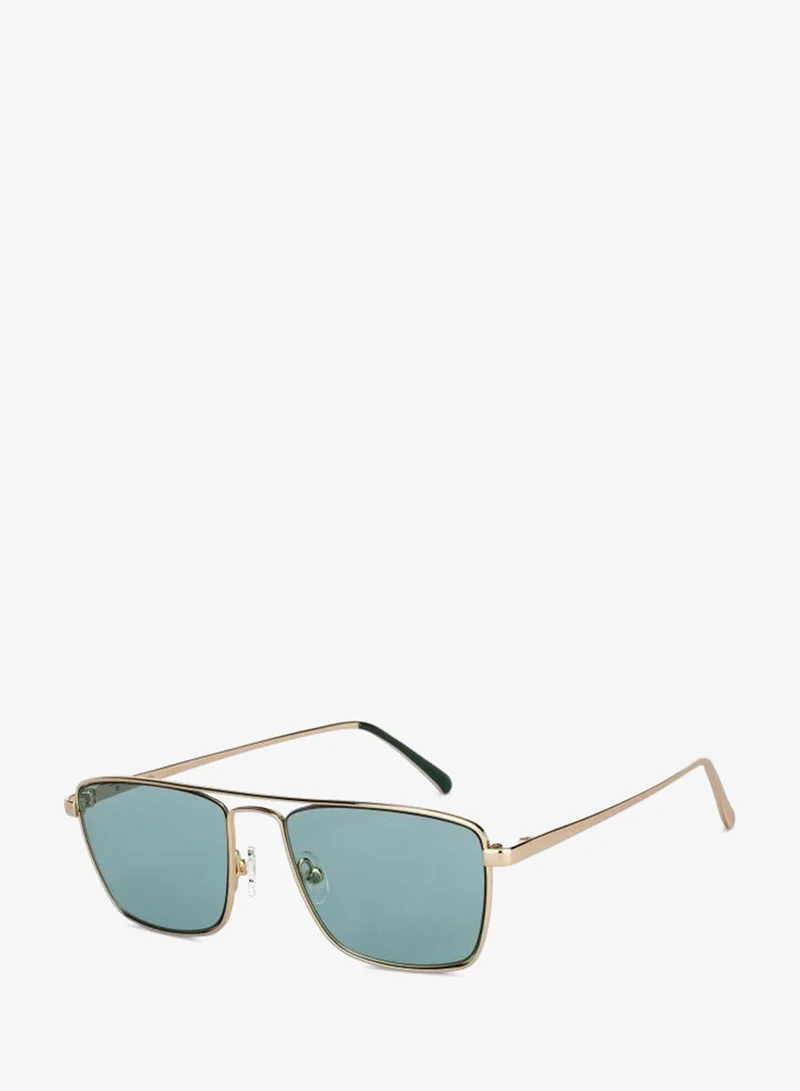 John Jacobs John Jacobs | Gold Green Square | 100% UV Protected Sunglasses | For Men and Women | Narrow | JJ S12473S