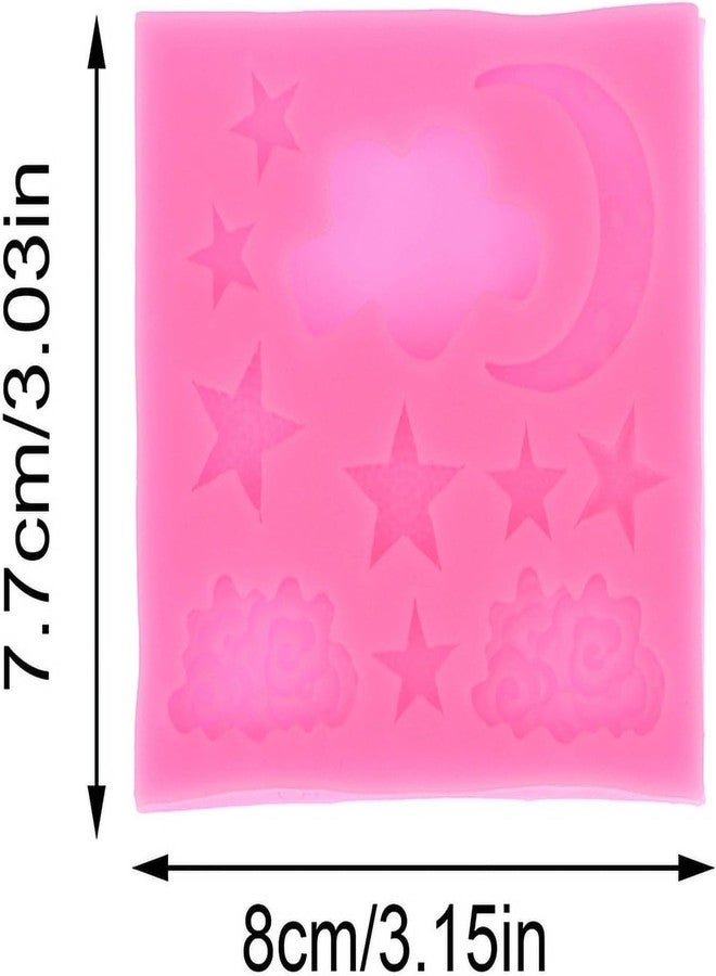 Zhuluck 1Pc Star Moon Clouds Shaped Silicone Fondant Molds, Candy Chocolate Molds for DIY Cake Fondant Cookie Cloud Fondant Mold Moon For Candy Baking Sugar Cakes Decorating Candy Making Supplies - Image 2