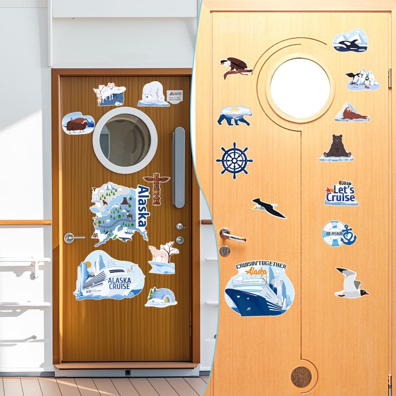 Wxiben Alaska Cruise Door Decorations Magnetic - Wxiben 20PCS Alaskan Themed Cruise Door Magnets Arctic Animals Cruise Ship Door Decorations Magnet Stickers Decals for Carnival Stateroom Cabin Party Decor - Image 5