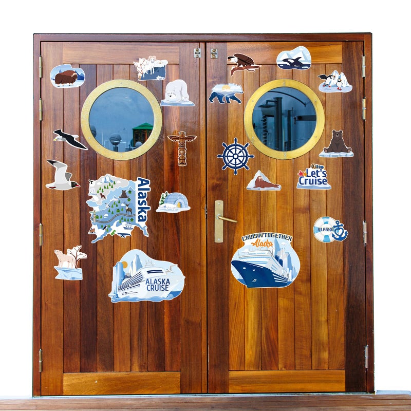 Wxiben Alaska Cruise Door Decorations Magnetic - Wxiben 20PCS Alaskan Themed Cruise Door Magnets Arctic Animals Cruise Ship Door Decorations Magnet Stickers Decals for Carnival Stateroom Cabin Party Decor - Image 4