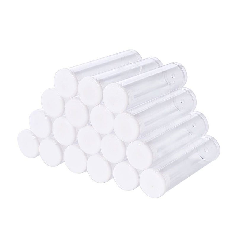 Craftdady 100Pcs Transparent Clear Plastic Small Empty Storage Tubes Bead Container Set Test Bottles Organizers Boxes with Lid 216x059 55x15mm